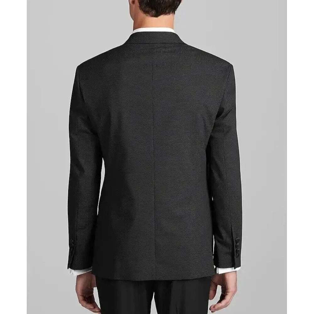 Jos A Bank Men's Dinner Jacket Blazer Black Tailored Fit 44R Wool Blend‎ C070554
